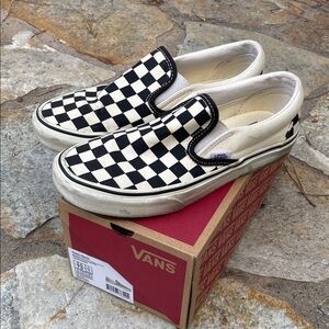 Vans Checkerboard Slip-On Sneakers - Black & White